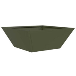 Berkfield Modern Garden Bowl Planter Olive Green 40X40X15 Cm Steel