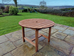Churnet Valley Garden Furniture Ltd Valley Round Garden Dining Table - Timber - L113 X W113 X H75 Cm - Minimal Assembly Required - thumbnail 4