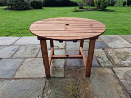 Churnet Valley Garden Furniture Ltd Valley Round Garden Dining Table - Timber - L113 X W113 X H75 Cm - Minimal Assembly Required - thumbnail 2