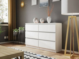 SquareBoxx Olivia Matt White 6 Drawer Freestanding Double Chest (H)77Cm X (W)106Cm X (D)40Cm - thumbnail 3