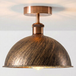 Vintage Flush Mount Ceiling Light With 21Cm Dome Lampshade Durable Metal E27 Flush Light Fitting For Livingroom Kitchen - thumbnail 2