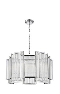 Luminosa Lighting Luminosa Antigua 5 Light Chrome Crystal Pendant Ceiling Light