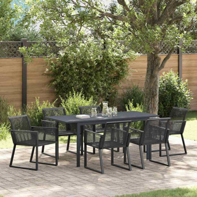 Berkfield Garden Dining Set 7 Pcs Black - image 1
