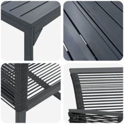 Berkfield Garden Dining Set 7 Pcs Black - thumbnail 9