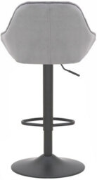 Lamboro Velluto Kitchen & Breakfast Bar Stool, Velvet Padded Seat & Backrest, Matt Black Footrest, Height Adjustable Swivel Gas Lift, Grey - thumbnail 5