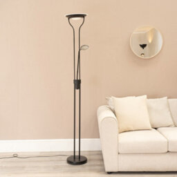 Valuelights Beata Black Integrated Led Uplighter Floor Lamp With Task Reading Side Lamp - thumbnail 5