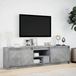 Berkfield Tv Cabinet With Led Concrete Grey 180X34X50 Cm Engineered Wood - thumbnail 4