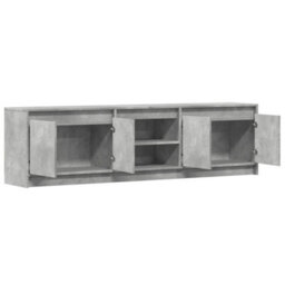 Berkfield Tv Cabinet With Led Concrete Grey 180X34X50 Cm Engineered Wood - thumbnail 9