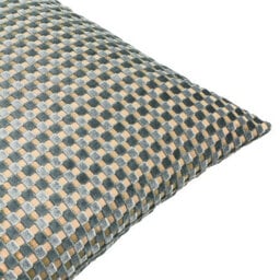 furn. Furn Checkered Velvet Polyester Filled Cushion, Mineral, 45 X 45Cm - thumbnail 3