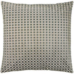 furn. Furn Checkered Velvet Polyester Filled Cushion, Mineral, 45 X 45Cm - thumbnail 2