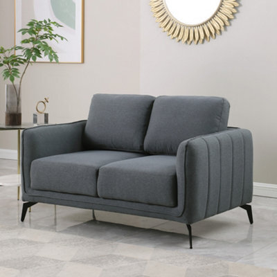 More4Homes Oslo Modern Scandi Style Fabric Living Room 2 Seater Sofa (Dark Grey) - image 1
