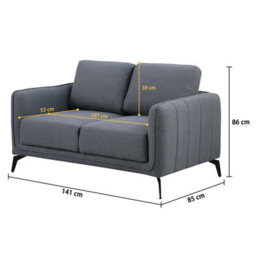 More4Homes Oslo Modern Scandi Style Fabric Living Room 2 Seater Sofa (Dark Grey) - thumbnail 9