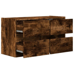 Berkfield Tv Wall Cabinet With Led Lights Smoked Oak 80X31X45 Cm - thumbnail 9