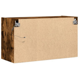 Berkfield Tv Wall Cabinet With Led Lights Smoked Oak 80X31X45 Cm - thumbnail 8