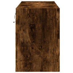 Berkfield Tv Wall Cabinet With Led Lights Smoked Oak 80X31X45 Cm - thumbnail 7