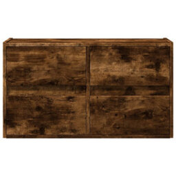 Berkfield Tv Wall Cabinet With Led Lights Smoked Oak 80X31X45 Cm - thumbnail 6