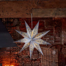 Marco Paul Pre-Lit Silver Origami Star Christmas Decoration