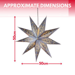 Marco Paul Pre-Lit Silver Origami Star Christmas Decoration - thumbnail 2