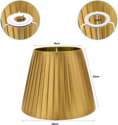 Apricot Stain 2Pack Fabric Coolie Lampshade With Premium Quality Free A60 Led Bulb - thumbnail 3