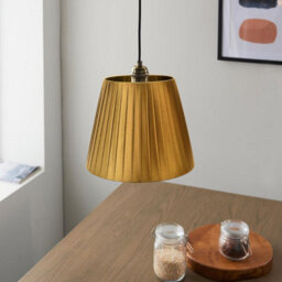Apricot Stain 2Pack Fabric Coolie Lampshade With Premium Quality Free A60 Led Bulb - thumbnail 6