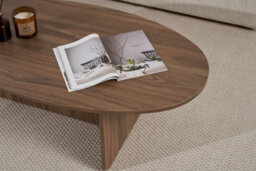 Decortie Orba Oval Coffee Table Natural Walnut Effect 120 X 65 X 40 Cm - thumbnail 5