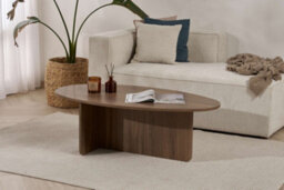 Decortie Orba Oval Coffee Table Natural Walnut Effect 120 X 65 X 40 Cm - thumbnail 3
