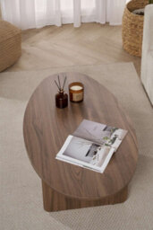 Decortie Orba Oval Coffee Table Natural Walnut Effect 120 X 65 X 40 Cm - thumbnail 8