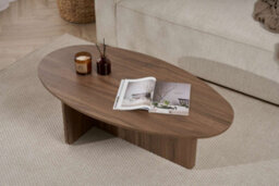 Decortie Orba Oval Coffee Table Natural Walnut Effect 120 X 65 X 40 Cm - thumbnail 7