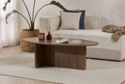 Decortie Orba Oval Coffee Table Natural Walnut Effect 120 X 65 X 40 Cm - thumbnail 6