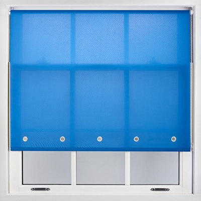 Furnished Daylight Roller Blind With Round Eyelets - Blue Trimmable, 110Cm X 165Cm - image 1
