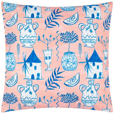 Furn. Aegina Printed Peach Outdoor Cushion Cover - image 1
