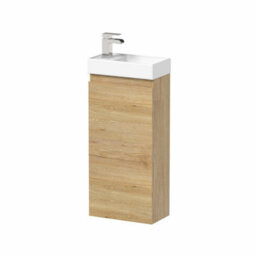 Affine 400mm Bathroom Vanity Unit Ceramic Basin Furniture Floorstanding Soft Close Oak - thumbnail 3