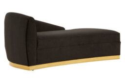 Orsina Elegant Design Black Left Arm Chaise Lounge, Comfortable Chaise Lounge Sofa, Stunning Modern Chaise