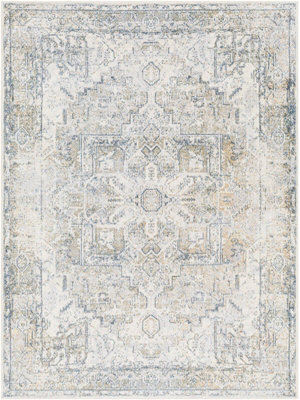 Livabliss Lillian-Washable Taupe Brown Traditional Vintage Boho Living Dining Rug 200 X 275 Cm Easy Care, Non Shedding - image 1
