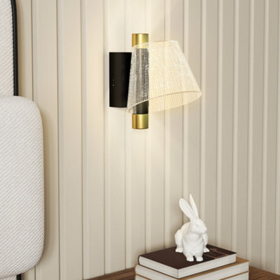 Homcom Led Wall Lamp 2 Pack, Modern Indoor Starry Wall Light, Black - image 1