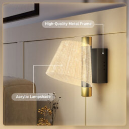 Homcom Led Wall Lamp 2 Pack, Modern Indoor Starry Wall Light, Black - thumbnail 6
