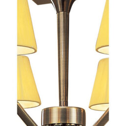 Luminosa Lighting Luminosa Siena Semi Flush Round 6 Light E14, Antique Brass With Amber Cream Shades And Amber Crystal - thumbnail 4