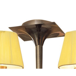 Luminosa Lighting Luminosa Siena Semi Flush Round 6 Light E14, Antique Brass With Amber Cream Shades And Amber Crystal - thumbnail 3