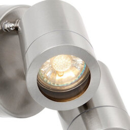 Luminosa Lighting Luminosa Palin 2 Light Outdoor Spotlight Brushed Stainless Steel, Glass Ip44, Gu10 - thumbnail 3