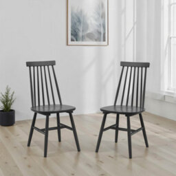 Oakham Bellmont Elegant Spindle Back Dining Chairs - Black - Set Of 2 - thumbnail 4