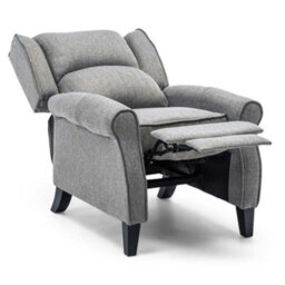 More4Homes Eaton Wing Back Fireside Herringbone Fabric Recliner Armchair Sofa Chair Reclining Cinema (Herringbone Grey) - thumbnail 4