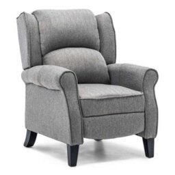 More4Homes Eaton Wing Back Fireside Herringbone Fabric Recliner Armchair Sofa Chair Reclining Cinema (Herringbone Grey) - thumbnail 2