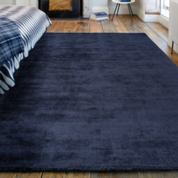 Plain Navy Modern Handmade Rug For Dining Room Bedroom & Living Room-160Cm X 230Cm - thumbnail 1
