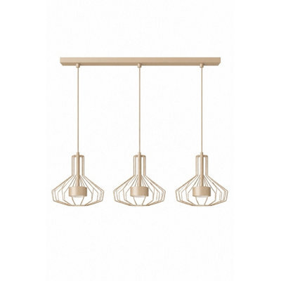 Luminosa Lighting Luminosa Axia Bar Pendant Ceiling Light Beige 3X Gx53 - image 1