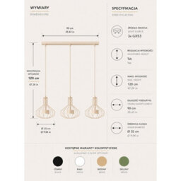 Luminosa Lighting Luminosa Axia Bar Pendant Ceiling Light Beige 3X Gx53 - thumbnail 4