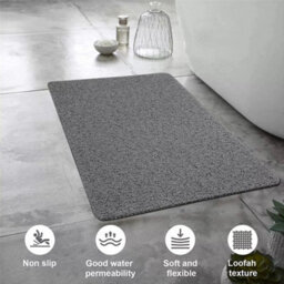Loofah Shower Mat For Inside Shower Non-Slip Anti Mould Pvc Bath Mat Quick Dry 40X60Cm - thumbnail 2