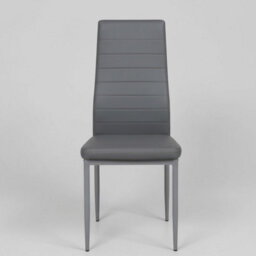 Kosy Koala Grey Glass Dining Table Set With 6 Grey Faux Leather Chairs Modern Dining Furniture - thumbnail 4