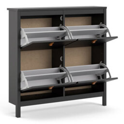 Furniture To Go Barcelona Shoe Cabinet 4 Compartments In Matt Black - thumbnail 4