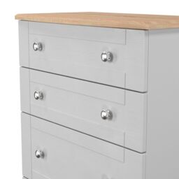 Santander Ready Assembled Matt Grey & Oak 4 Drawer Chest (H)1074mm (W)765mm (D)415mm - thumbnail 3
