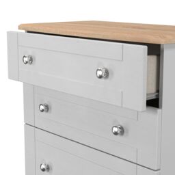 Santander Ready Assembled Matt Grey & Oak 4 Drawer Chest (H)1074mm (W)765mm (D)415mm - thumbnail 2